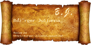 Bürger Julianna névjegykártya