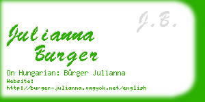 julianna burger business card